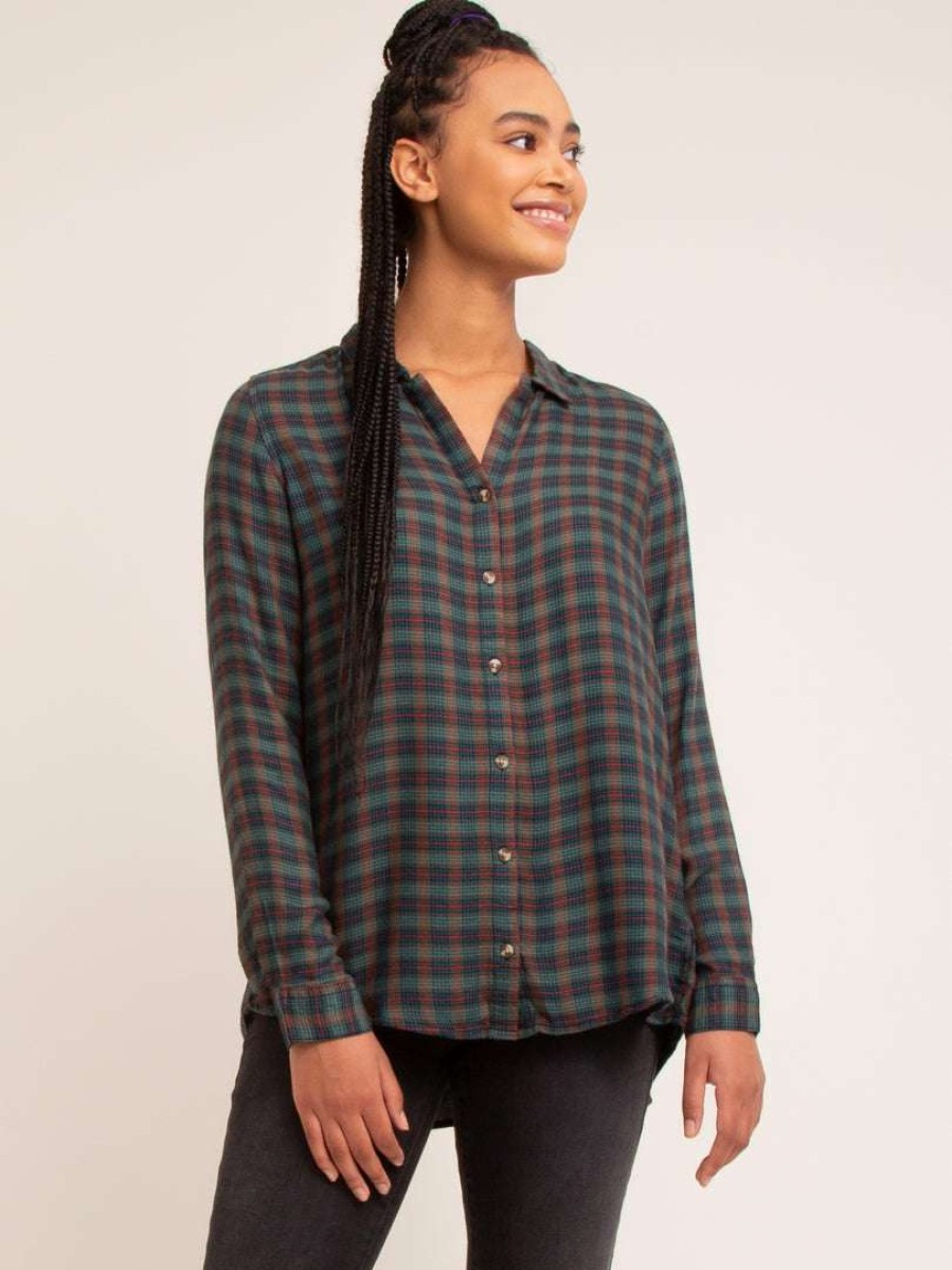 Tops * | Thread & Supply Jovie Top Forest Plaid