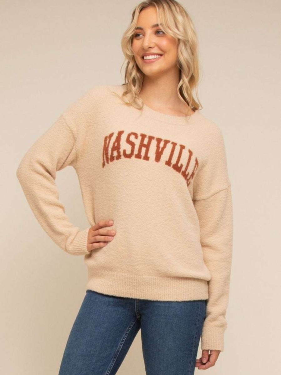 Sweaters + Cardigans * | Thread & Supply Tops Nashville Sweater Sand Brick