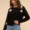 Sweaters + Cardigans * | Thread & Supply Tops Star Spangled Top Black White Star