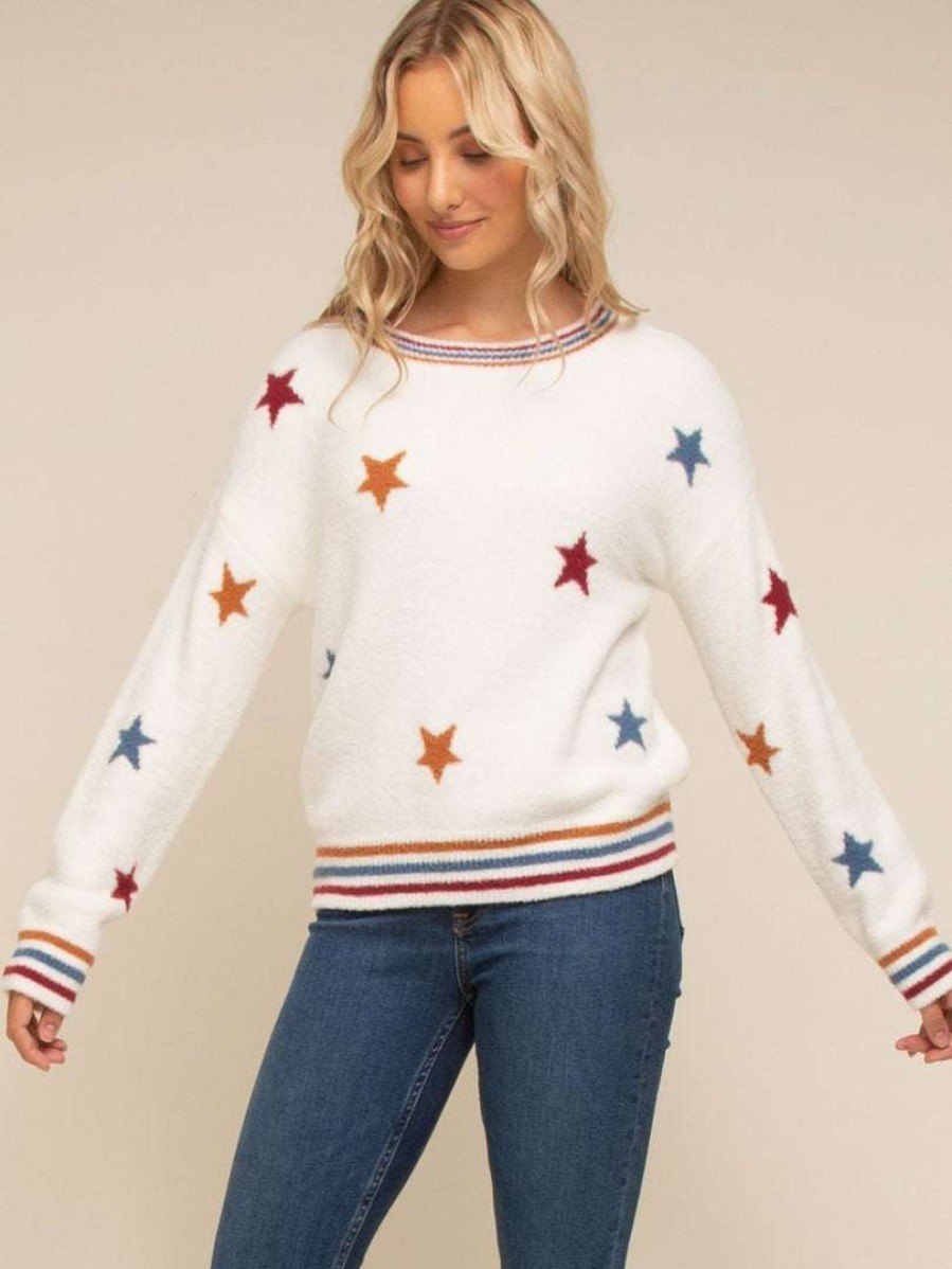 Sweaters + Cardigans * | Thread & Supply Whimsy Sweater Rainbow Stars