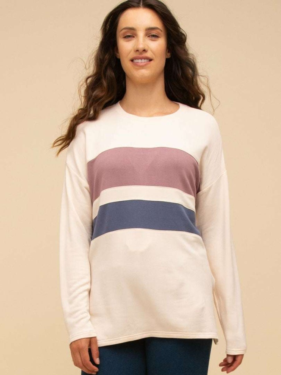 Tops * | Thread & Supply Serenity Pullover Tops Rose Color Block