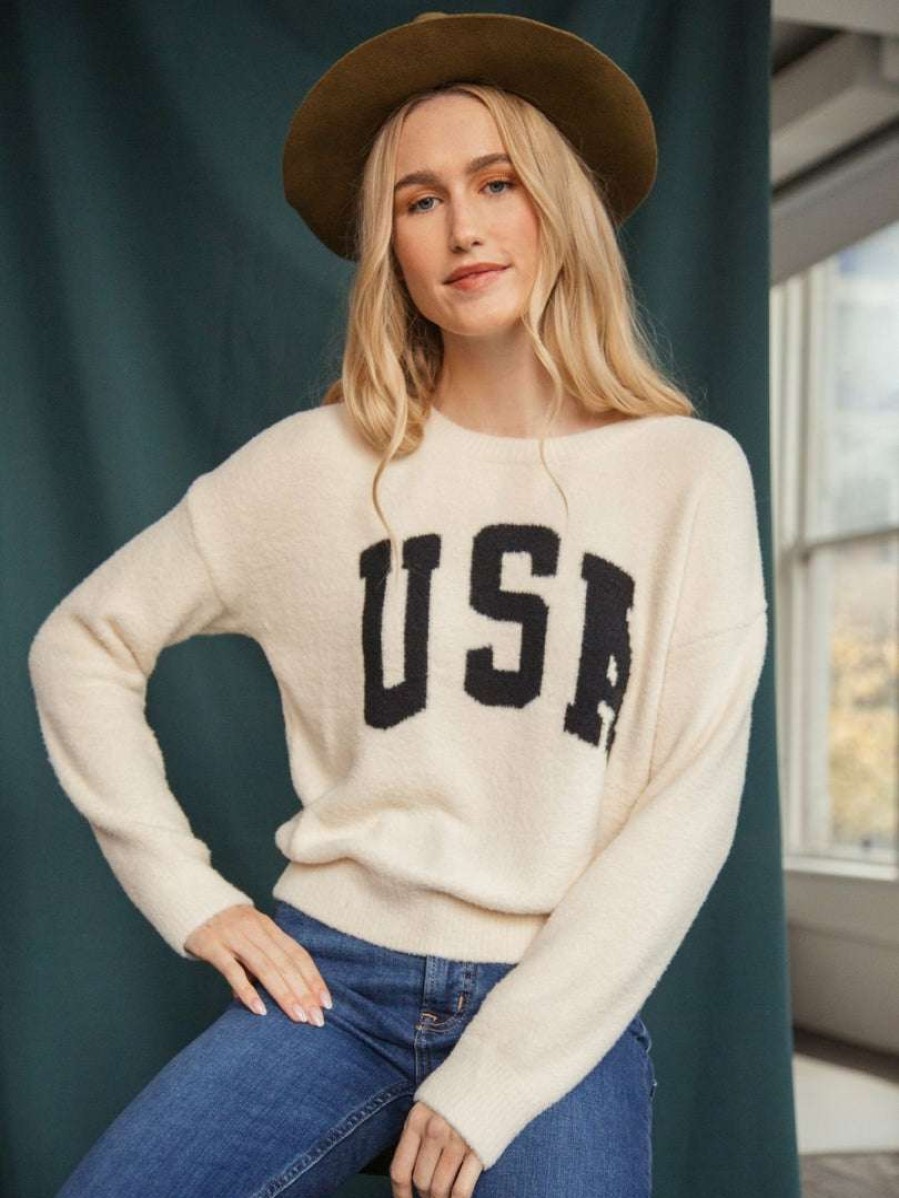 Sweaters + Cardigans * | Thread & Supply Usa Top Tops Ivory