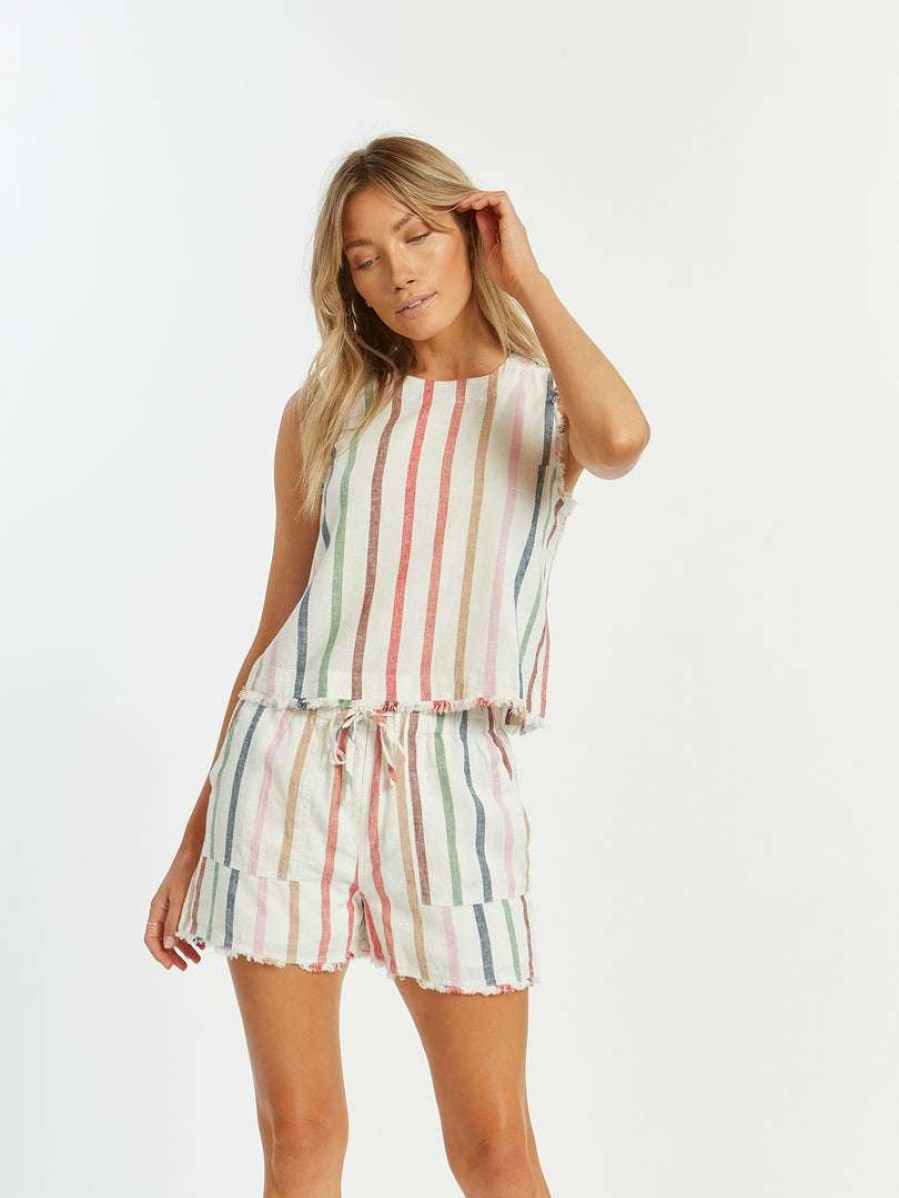 Tops * | Thread & Supply Haven Tank New! Rainbow Stripe