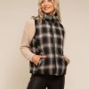 Outerwear * | Thread & Supply Edison Vest Sale Black Ivory Plaid