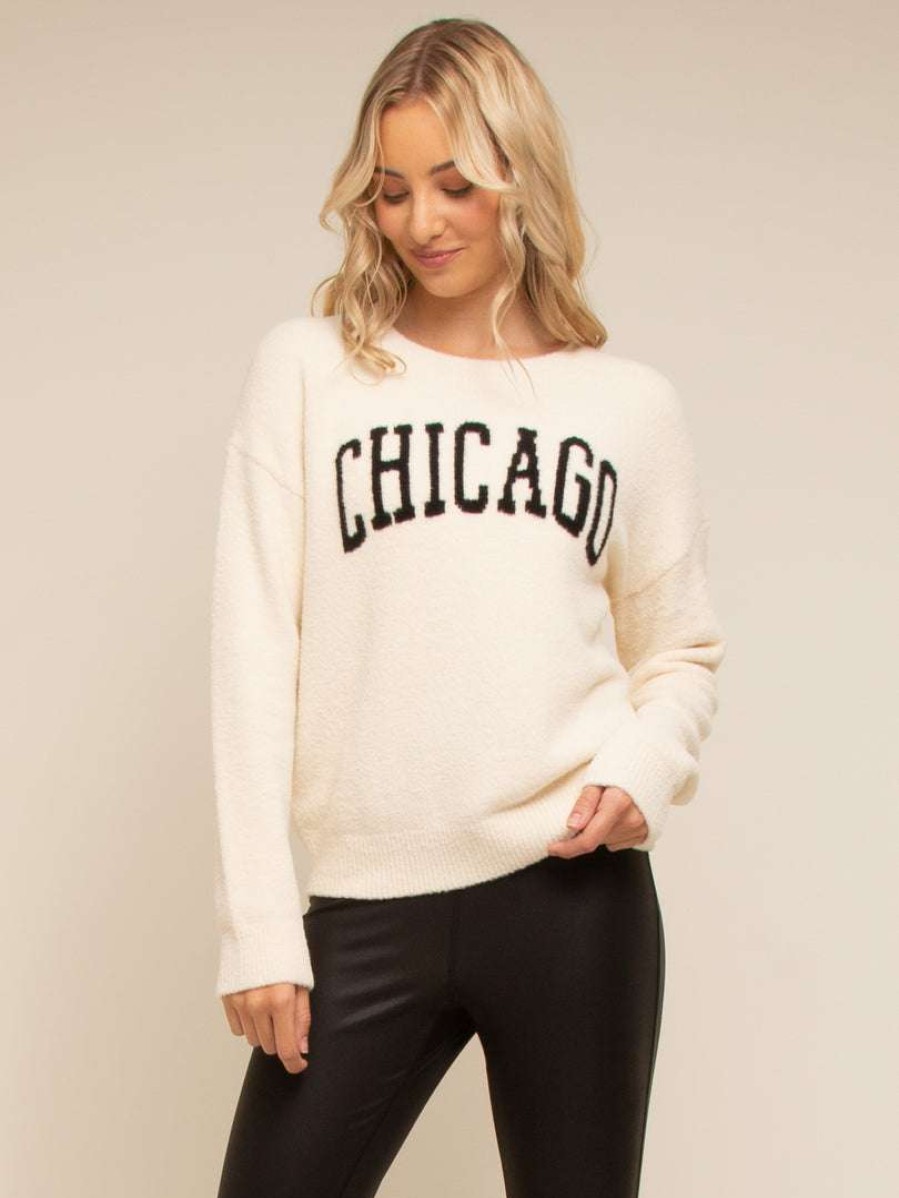 Sweaters + Cardigans * | Thread & Supply Chicago Sweater Cream Midnight