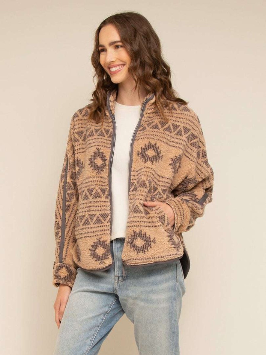 Outerwear * | Thread & Supply Dacey Jacket Sale Beige Aztec