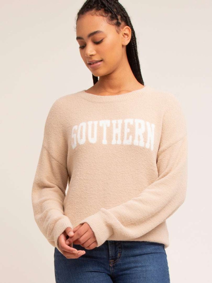 Sweaters + Cardigans * | Thread & Supply Tops Southern Sweater Sand White