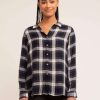 Tops * | Thread & Supply Sale Holly Top Navy Ivory Plaid